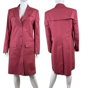 Holland & Holland London Womens Size 10 Cotton Pink Longline Coat Jacket Italy